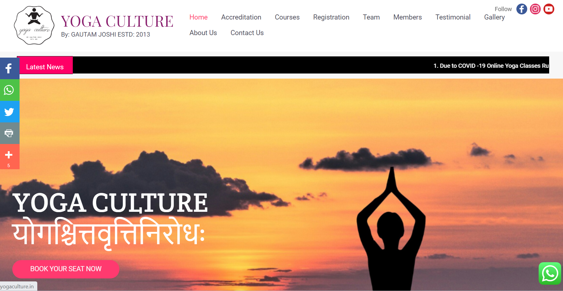 Yoga Culture Website Design