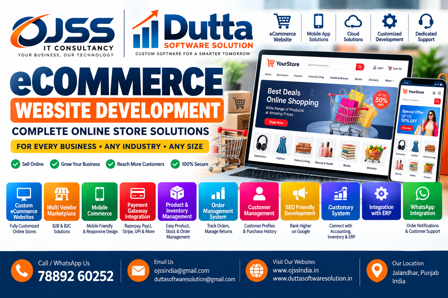 eCommerce Website Development Company in Pathankot Punjab | OJSS IT Consultancy